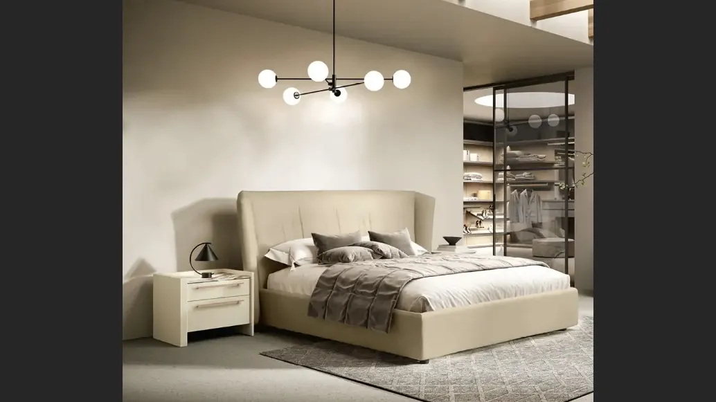 Letto Kaus Y13 in tessuto imbottito di Moretti Compact Giorno Notte