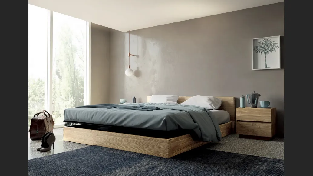 Letto Master 1695 in legno di abete con box contenitore di Fratelli Mirandola