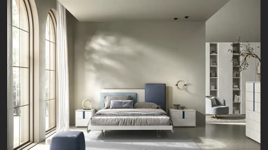 Letto Mondrian C13 con testiera di Moretti Compact Giorno Notte